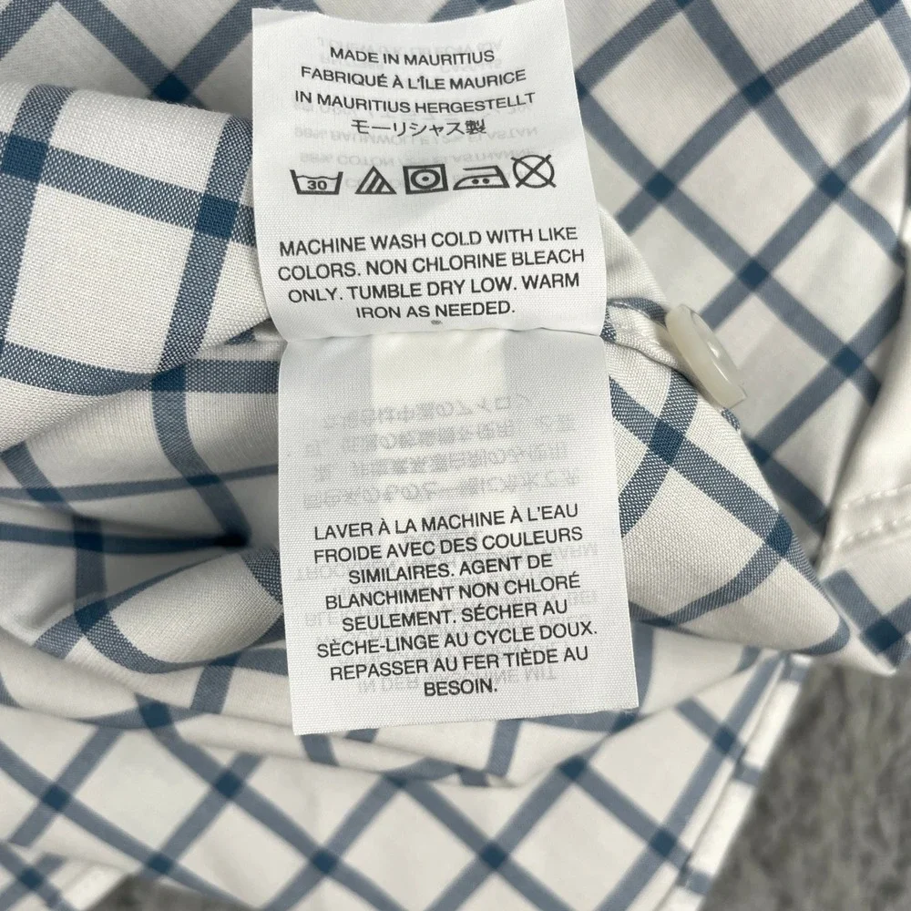 J.Crew Ludlow Men's Dress‎ Shirt S 15 33 Blue White Grid Check Classic Fit
